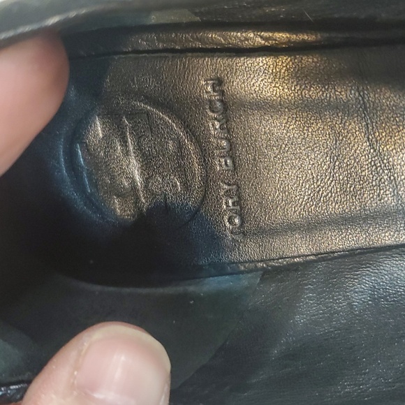 Tory Burch Black Leather Ballet Flats Size 8 Minimalist Preppy Office Attire - Picture 13 of 16